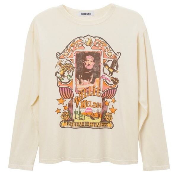 DAYDREAMER Willie Nelson Red Headed Stranger Frame LS Tee Size S New w/o Tag - Picture 3 of 12